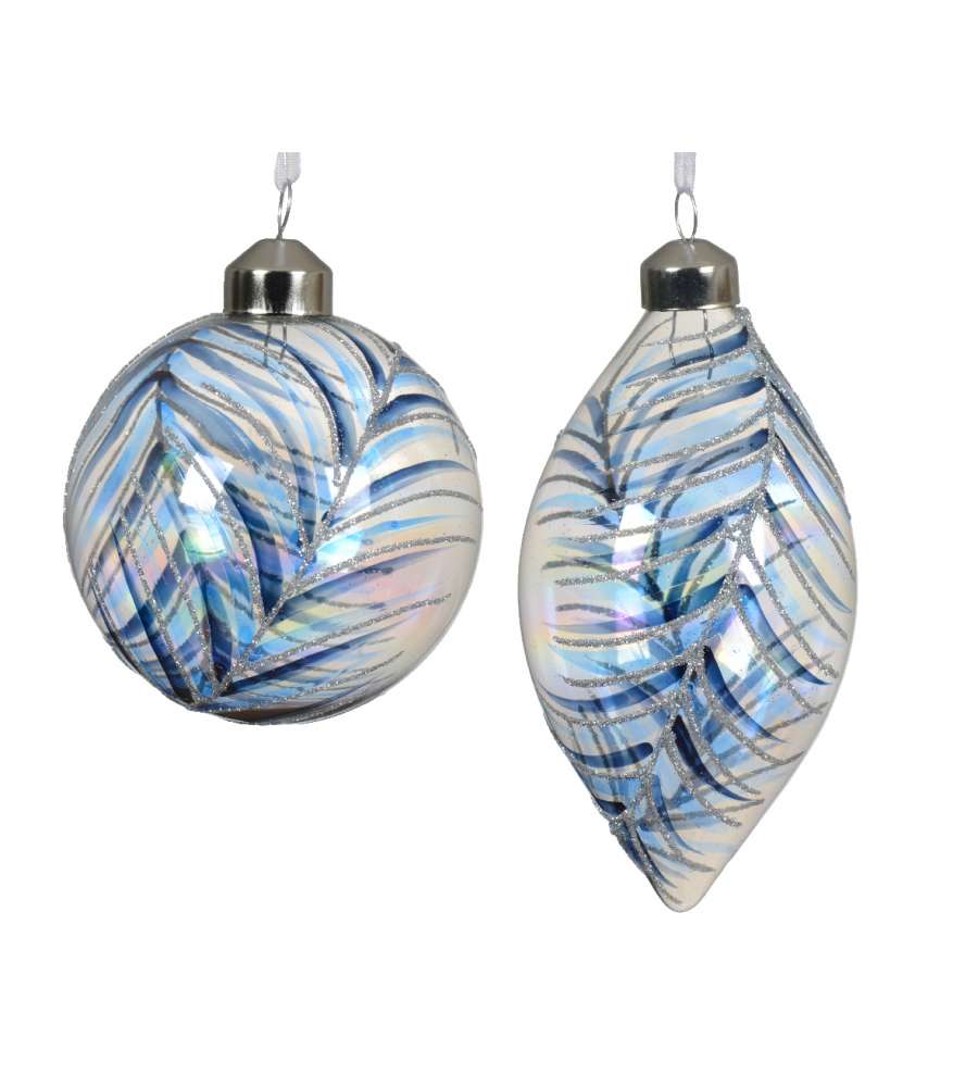 Sfera natalizia Trasparente azzurro glitter