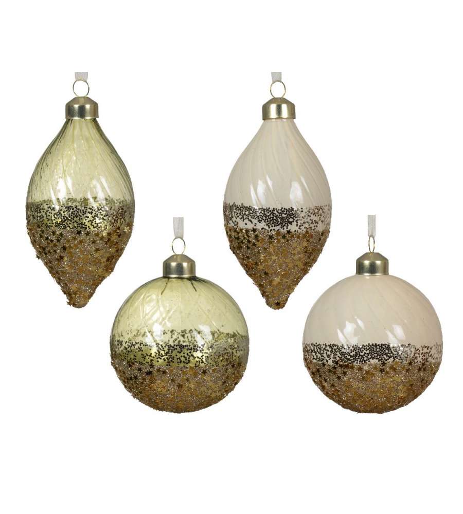 Decoris Sfera Nataliza Oliva o Champagne con glitter