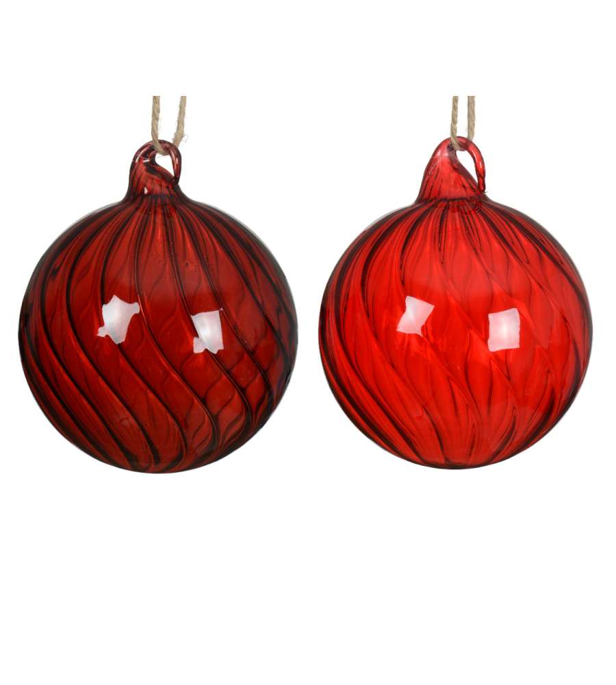 Decoris Pallina Natalizia di Vetro - Swirl - Colori Assortiti - 10cm