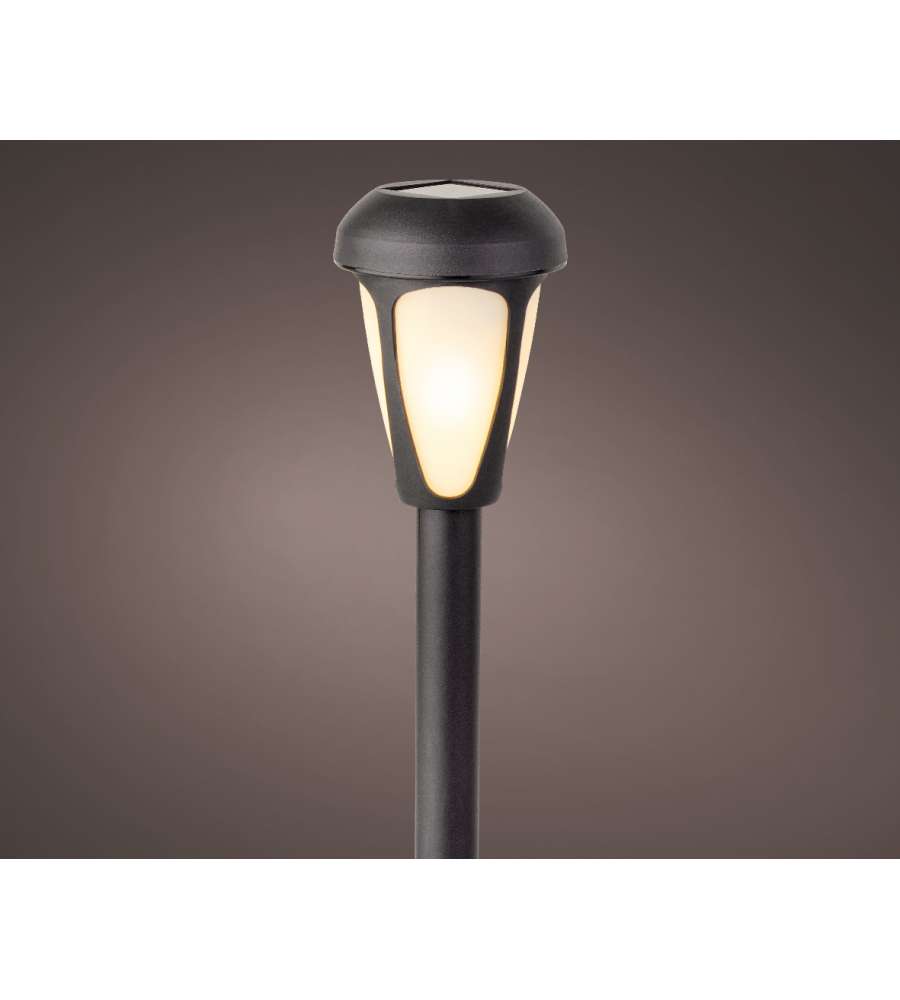 Paletto solare nero 7x h24 cm luce bianca calda