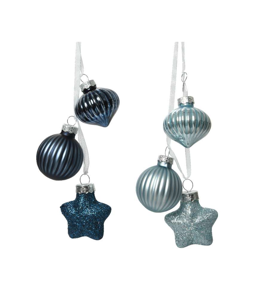 Set addobbi per albero blu