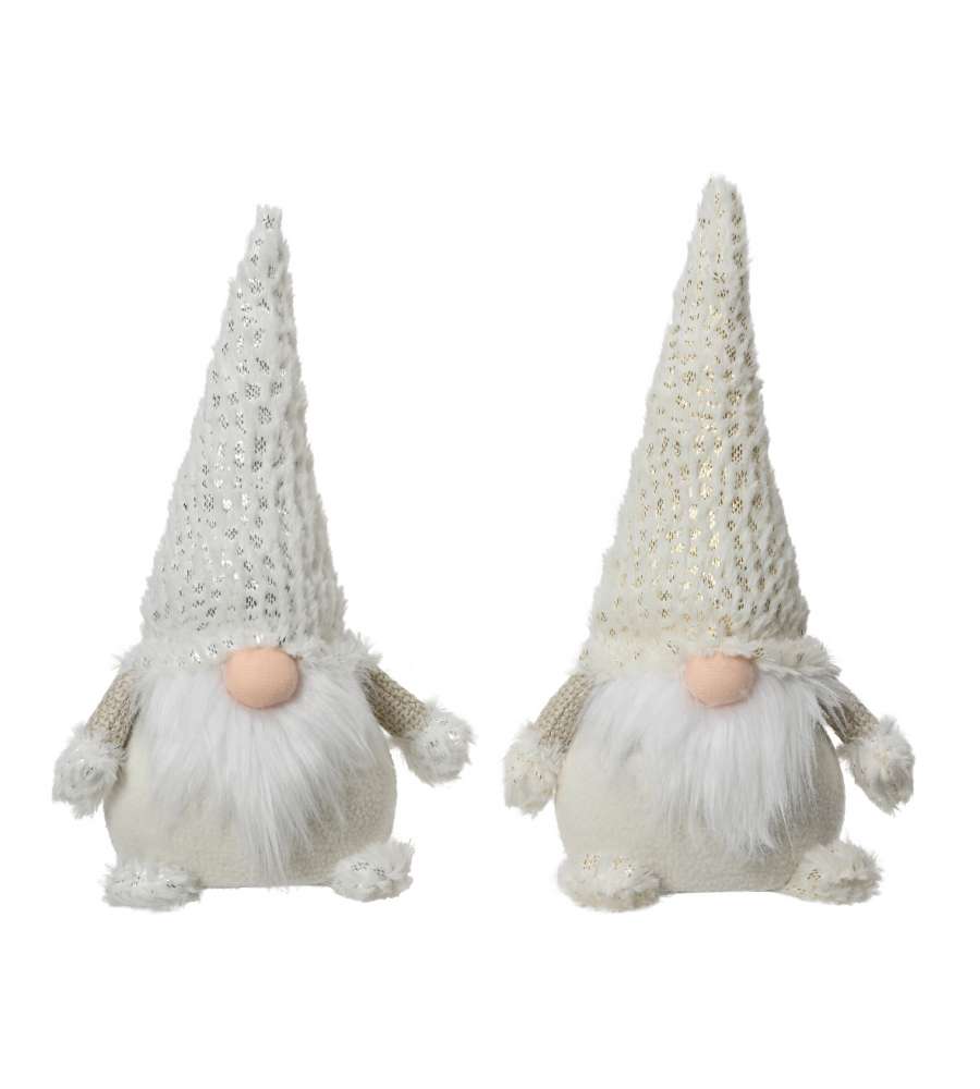 Gnomo bianco oro e argento 30cm