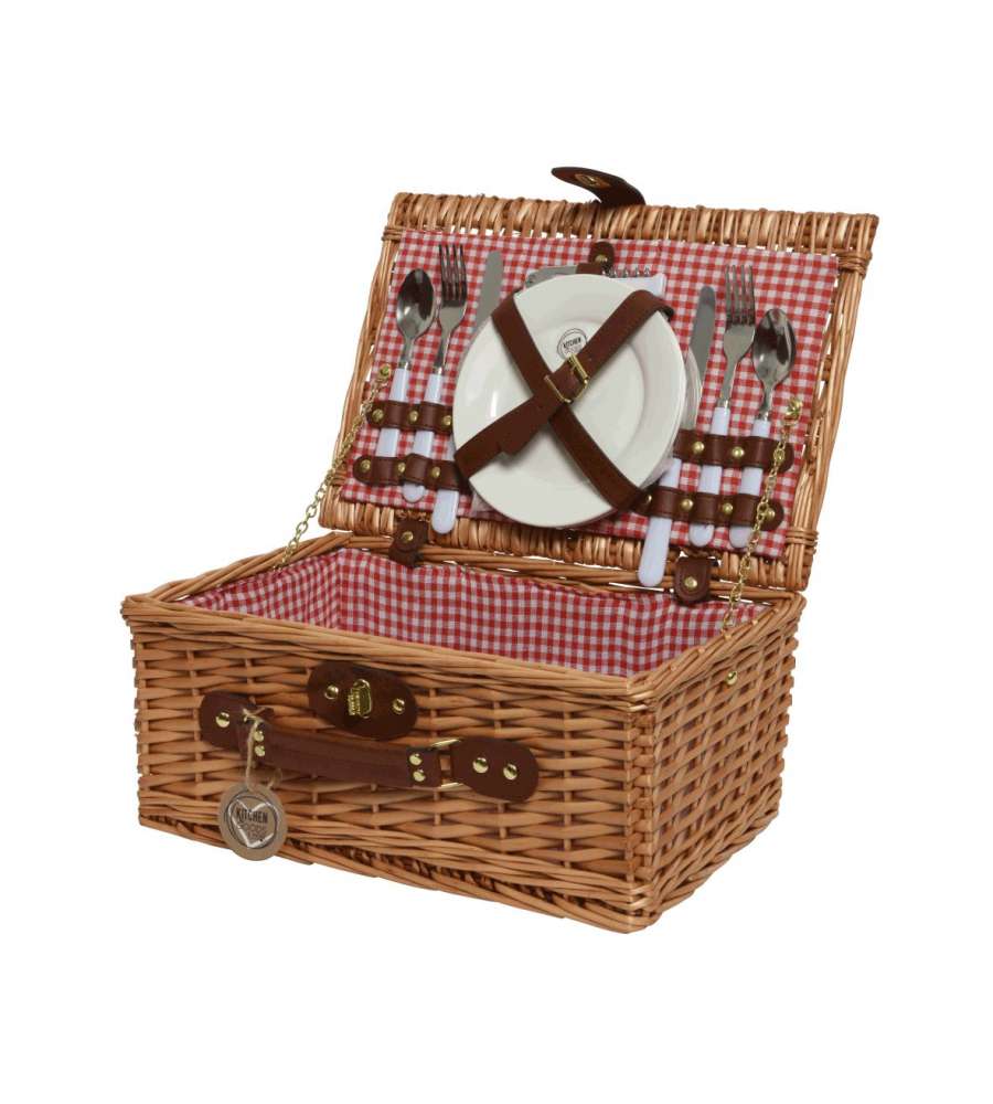 Set Picnic in Wicker 38x26x18 cm colore naturale