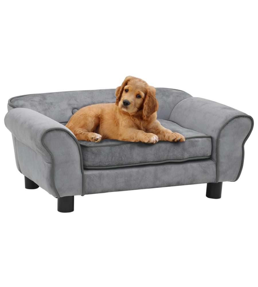 Divano per Cani Grigio 72x45x30 cm in Peluche