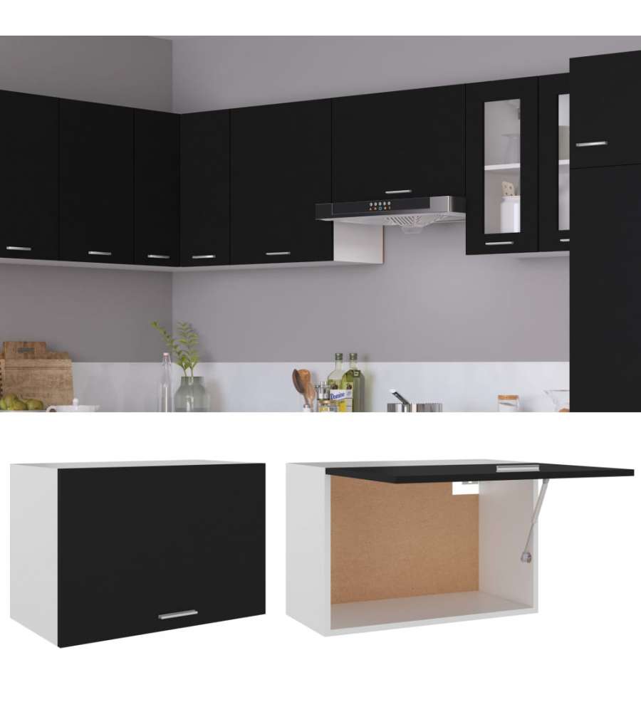 Armadio Sospeso Nero 60x31x40 cm in Truciolato