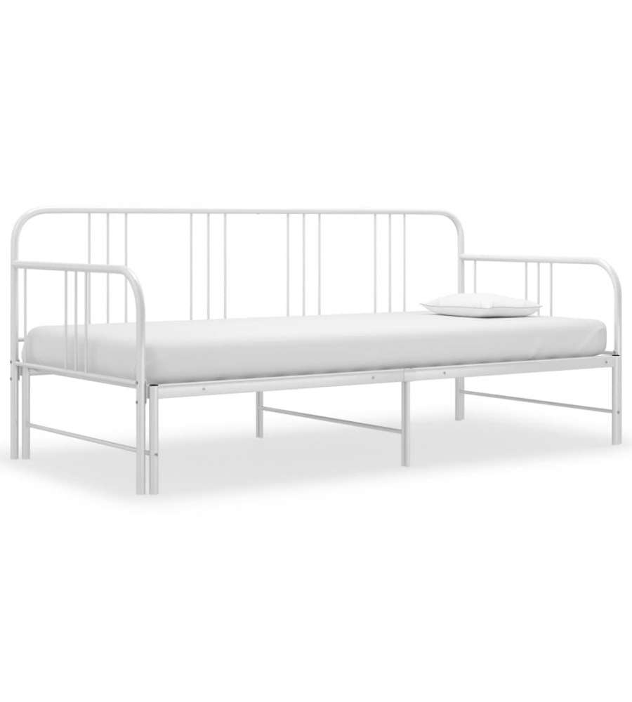 vidaXL Divano Letto Estraibile Bianco in Metallo 90x200 cm - Comodo e Versatile