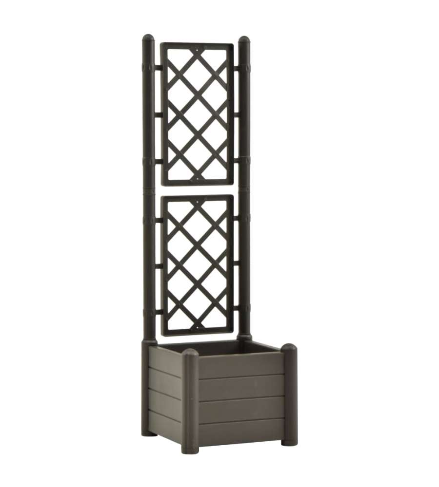 Fioriera da Giardino con Graticcio 43x43x142 cm PP Antracite