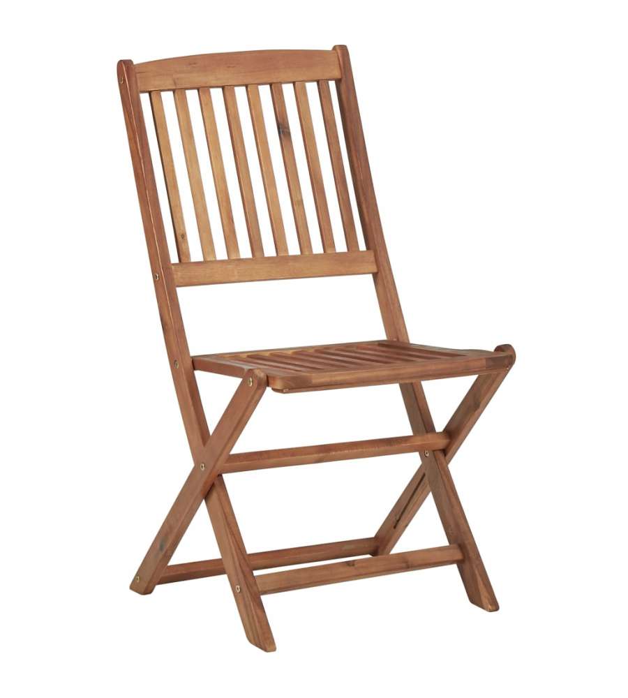 Sedie da Giardino Pieghevoli 6 pz in Legno Massello di Acacia