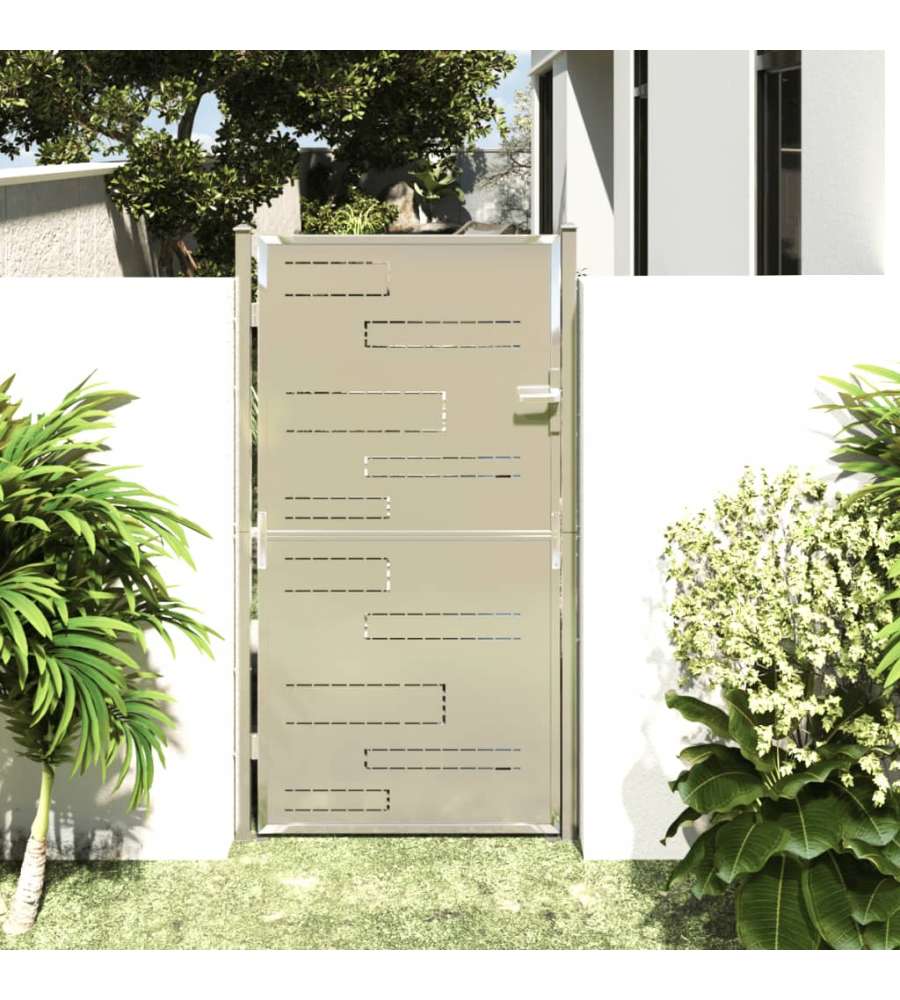 Cancello da Giardino 100x180 cm in Acciaio Inossidabile 316858