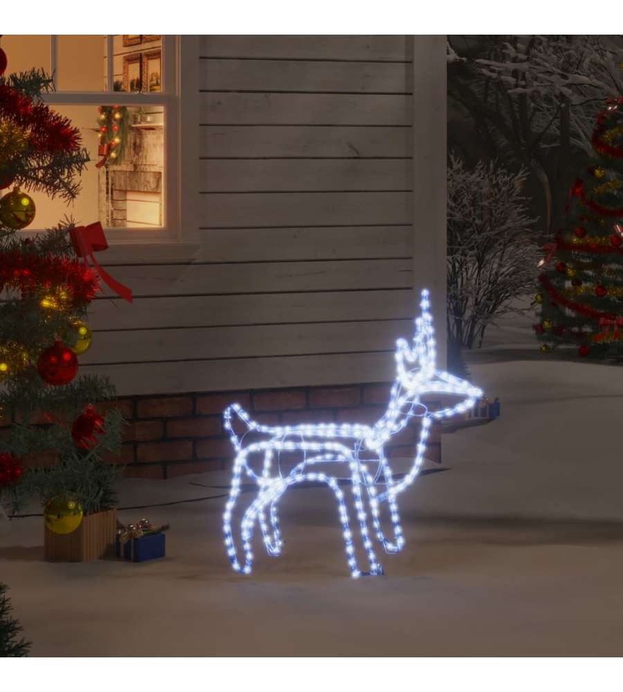 Figura Renna Natalizia Pieghevole con 120 LED Bianco Freddo