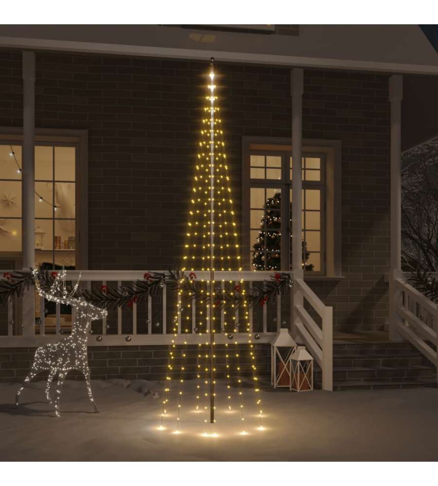 Albero di Natale Pennone Bianco Caldo 310 LED 300 cm