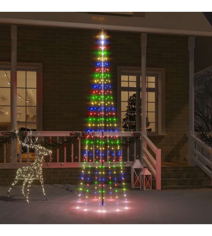 Albero di Natale Pennone Colorato 310 LED 300 cm