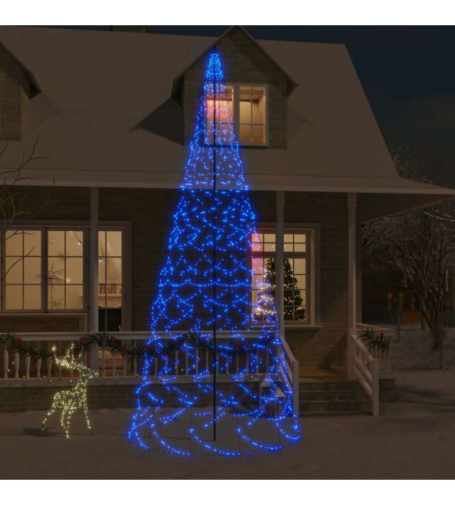 Albero di Natale Pennone Blu 1400 LED 500 cm