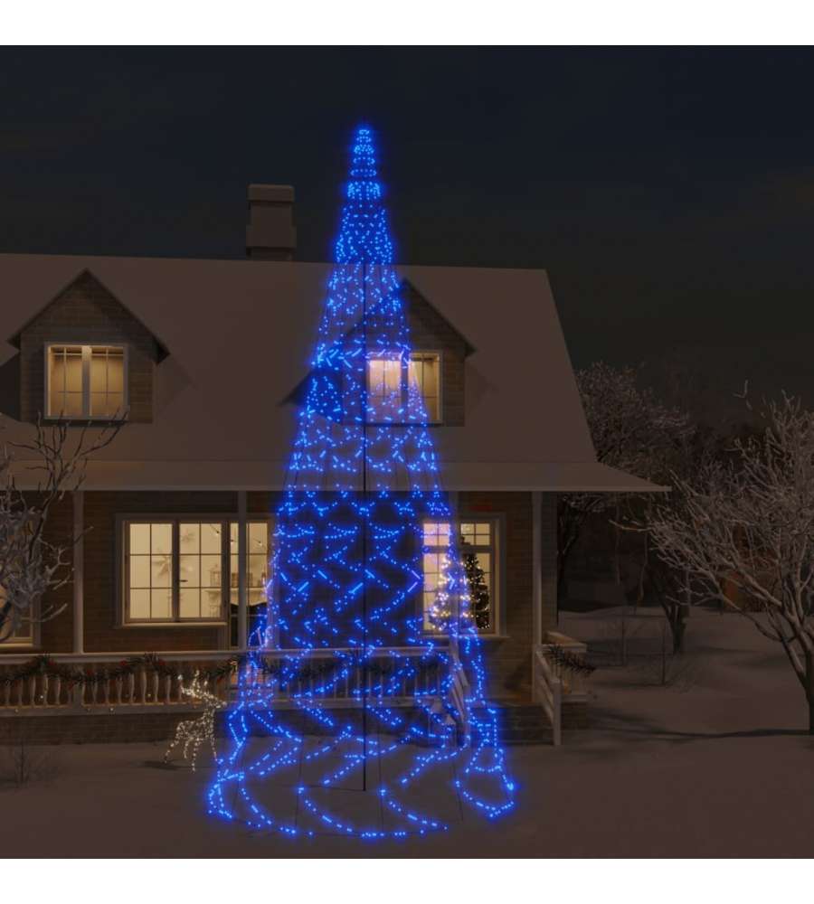 Albero di Natale Pennone Blu 3000 LED 800 cm