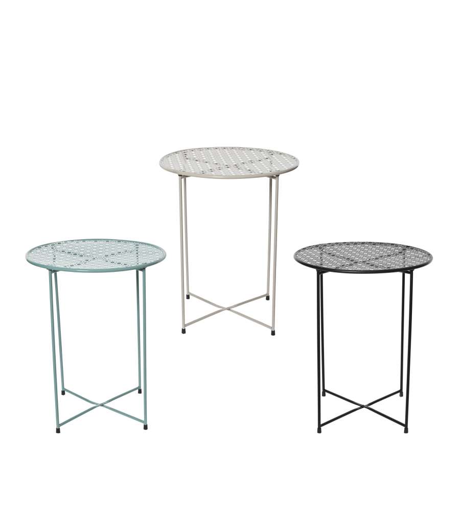 Kaemingk Metallo Tavolo da Appoggio Rotondo 40x48 cm Colori Assortiti Decorativo