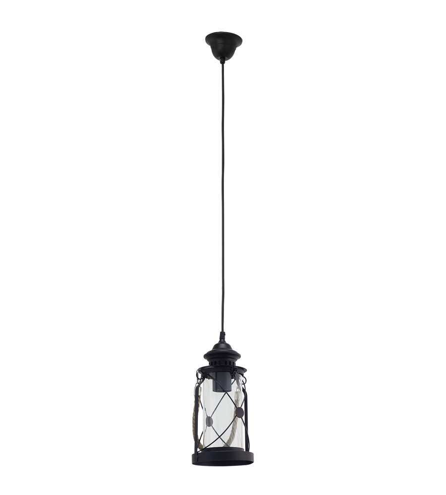 Vintage Sospensione E27 1 x 60W  14 cm Metallo Nero