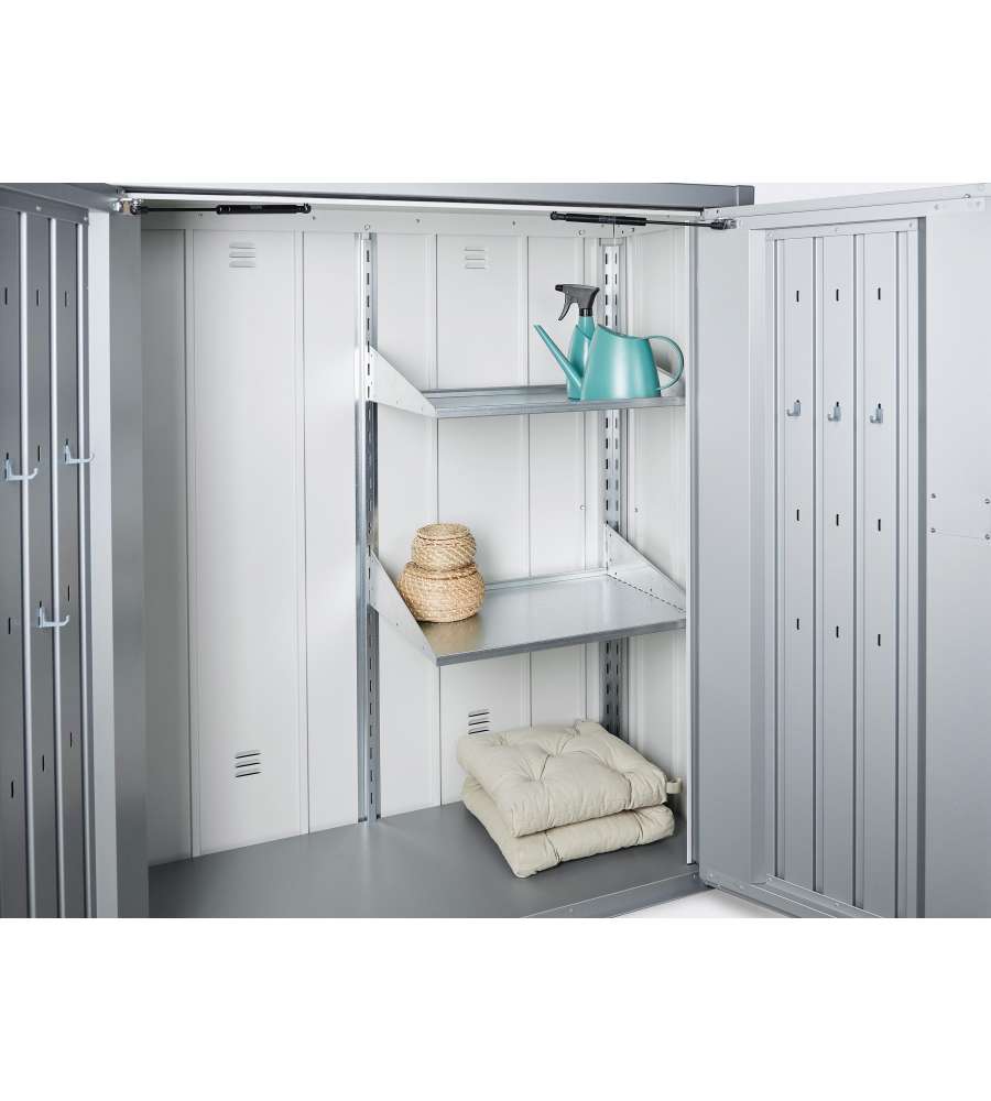 Set di scaffali per armadio da esterno Romeo Misura M & L, 2 ripiani