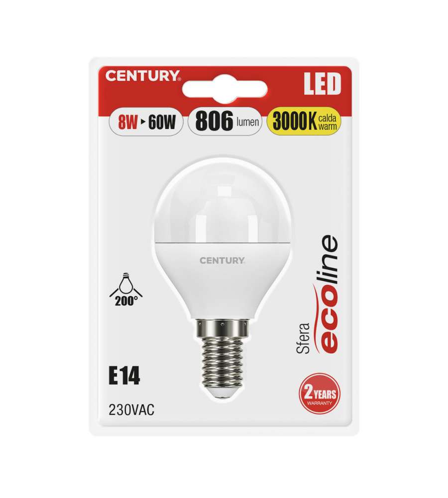 Lampadina led ecoline sfera 8w