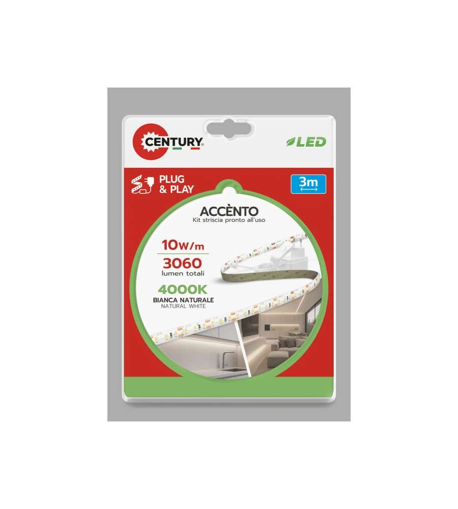 Century Italia Striscia LED Accento 3m 10W 4000K Flessibile IP20