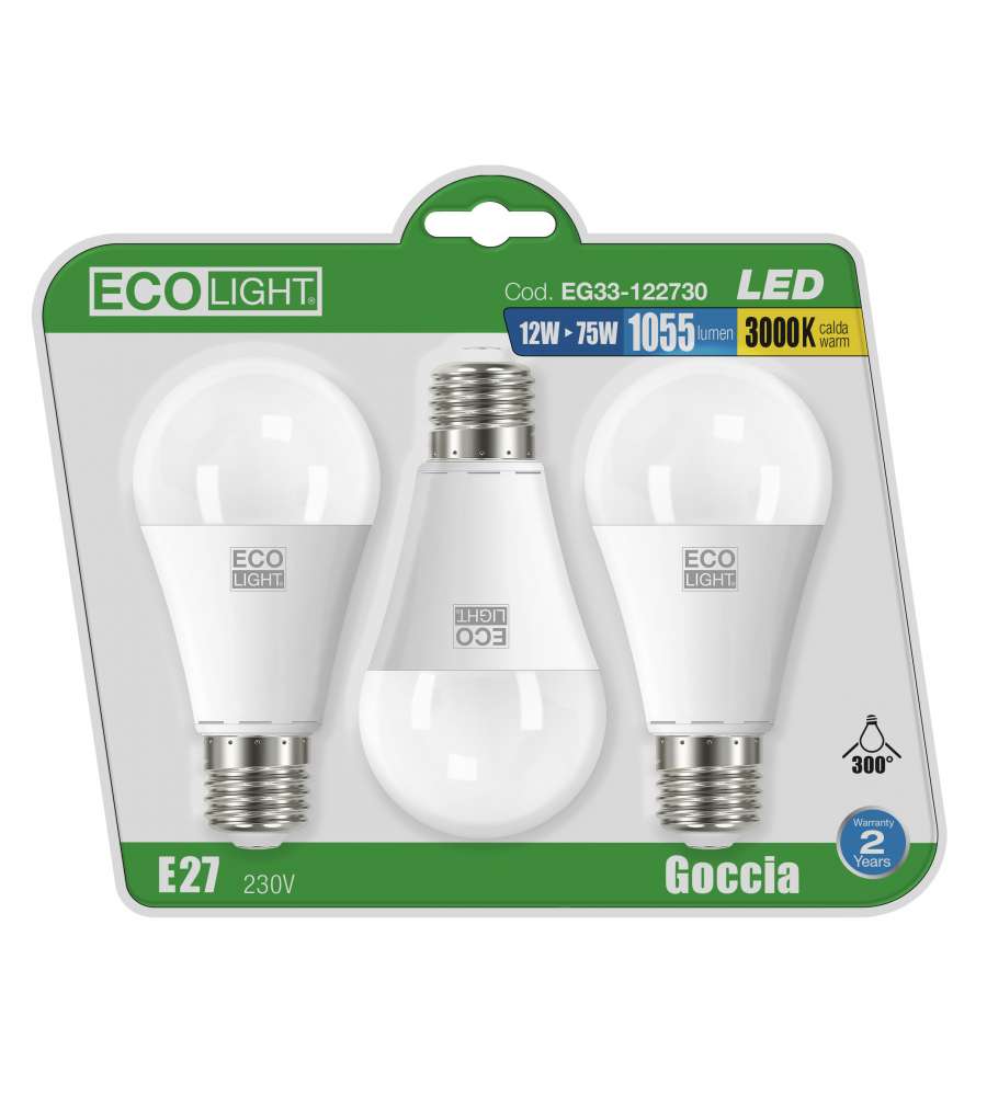 Set 3 lampade goccia Led