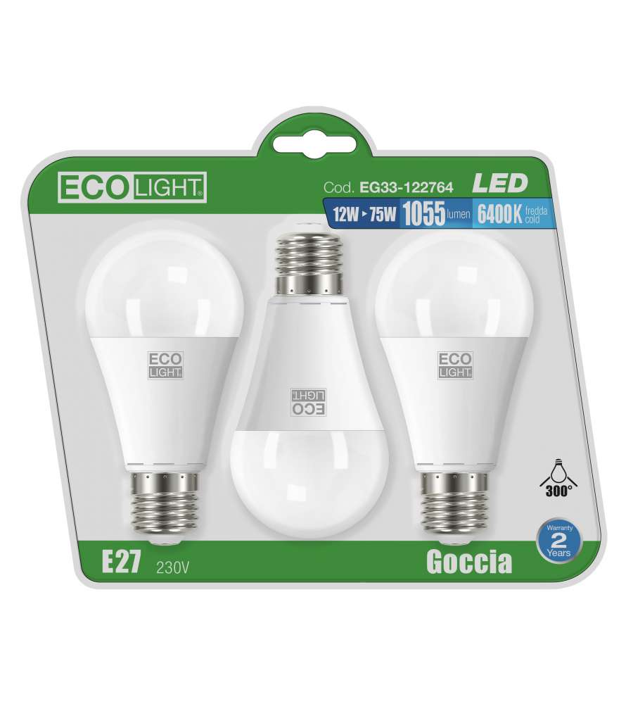 Lampada led goccia - 3 pezzi