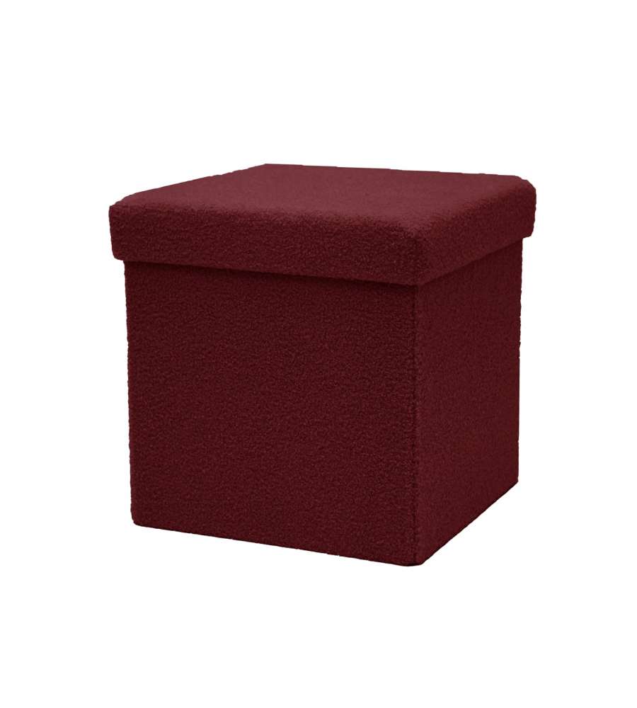 Pouf Pieghevole Teddy - Bordeaux - 38x38x38 cm