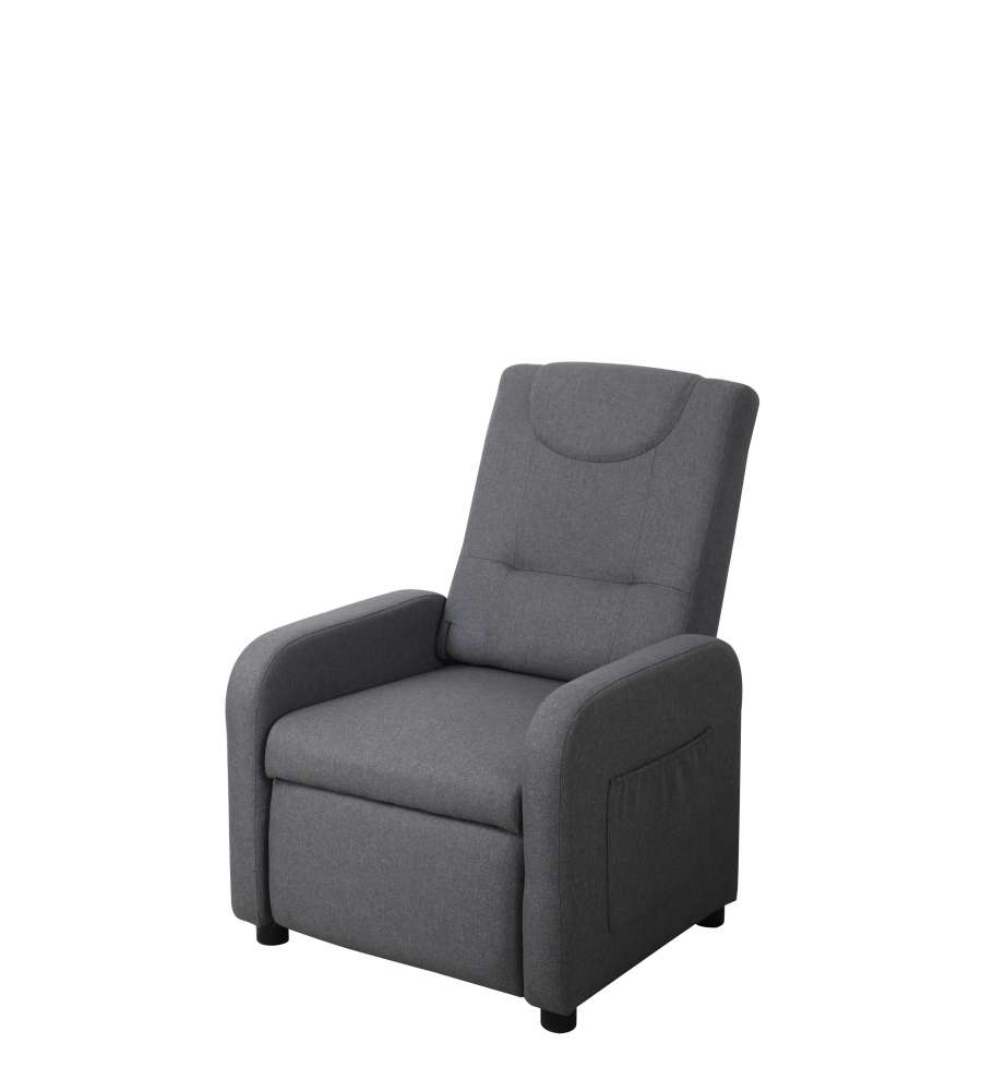 Domo Mea Poltrona Reclinabile Slide Glider Grigia con Poggiapiedi