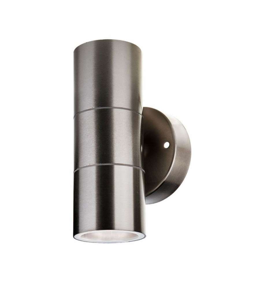 Portafaretto LED da Muro Rotondo 2 GU10 (Max 2x35W) Colore Grigio IP44