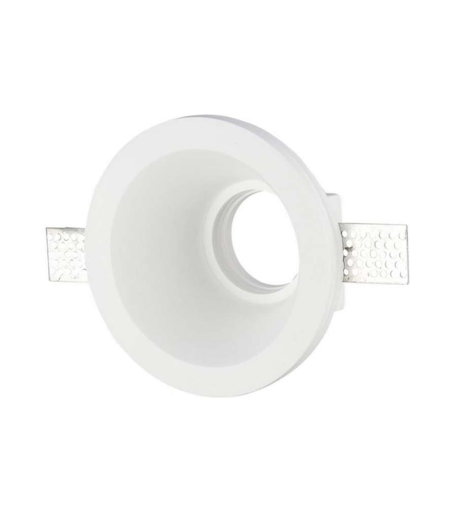 Portafaretto LED da Incasso Rotondo GU10 e GU5.3 (MR16) Corpo in Gesso Bianco
