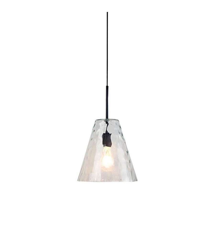 Lampadario LED a Cono in Vetro con Portalampada E27 (Max 60W) Colore Trasparente