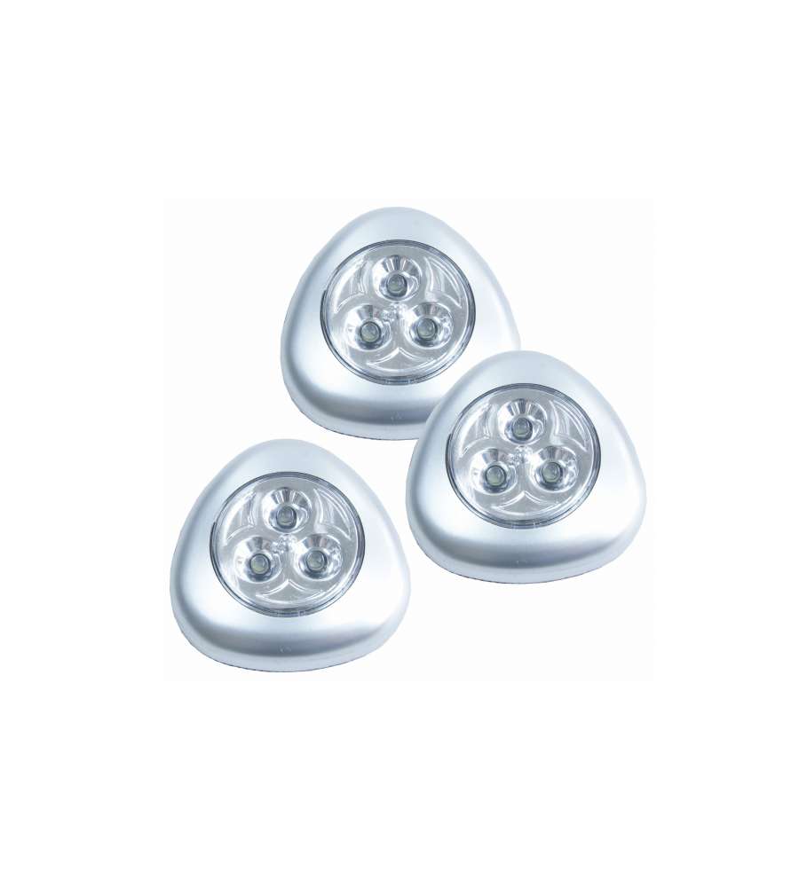 Luci adesive a 3 LED, 3 pz.