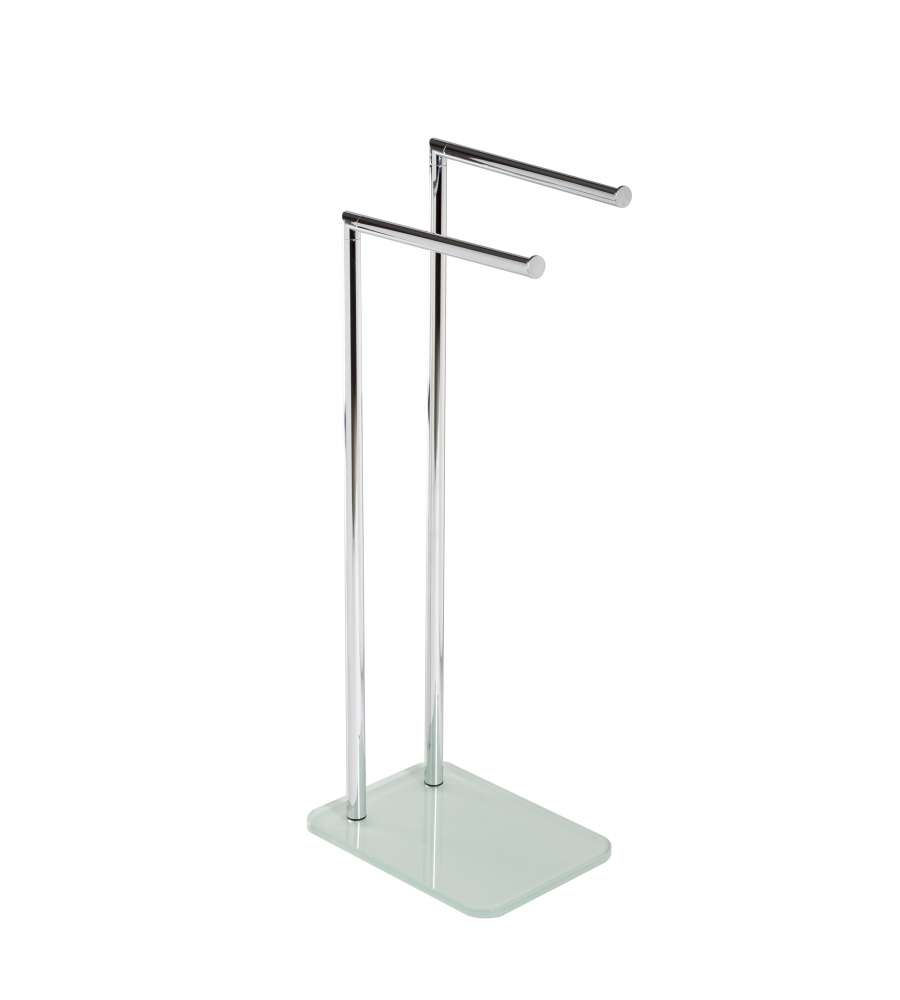 Metaform Piantana Zero Porta Asciugamani - Acciaio Cromato e Vetro - Design Elegante e Facile da Pulire