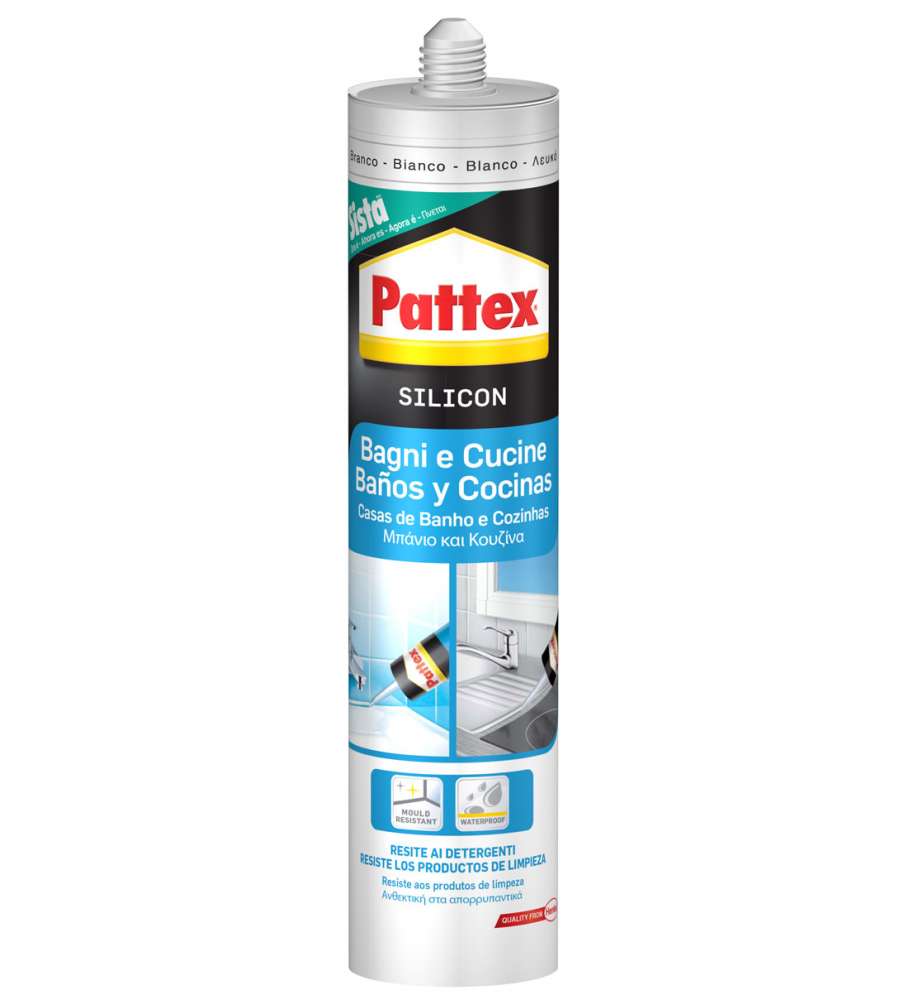 Pattex Silicone Acetico per Cucine e Sanitari - Trasparente 290 ml