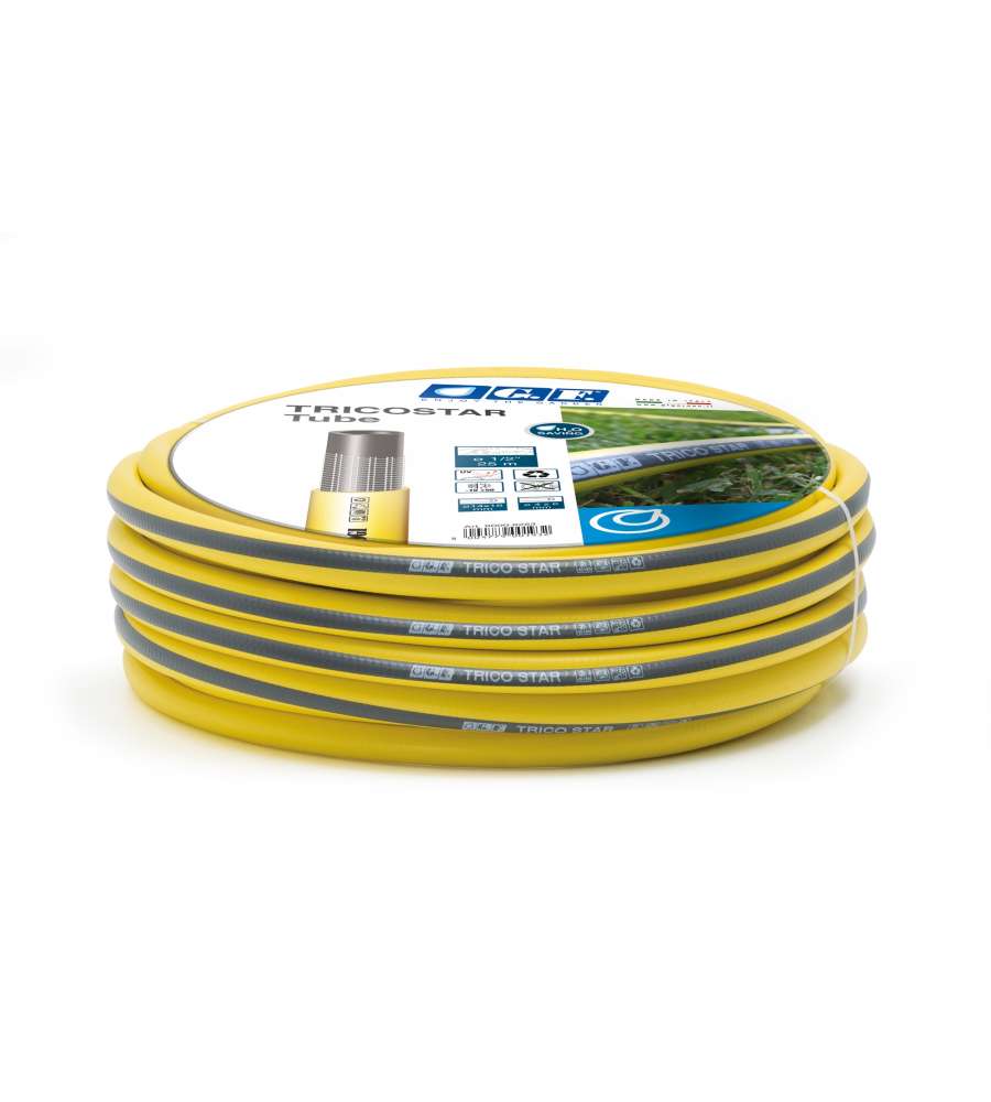 Tubo da Giardino G.F. Tricostar Giallo Opaco 25m - Resistente agli Alghi