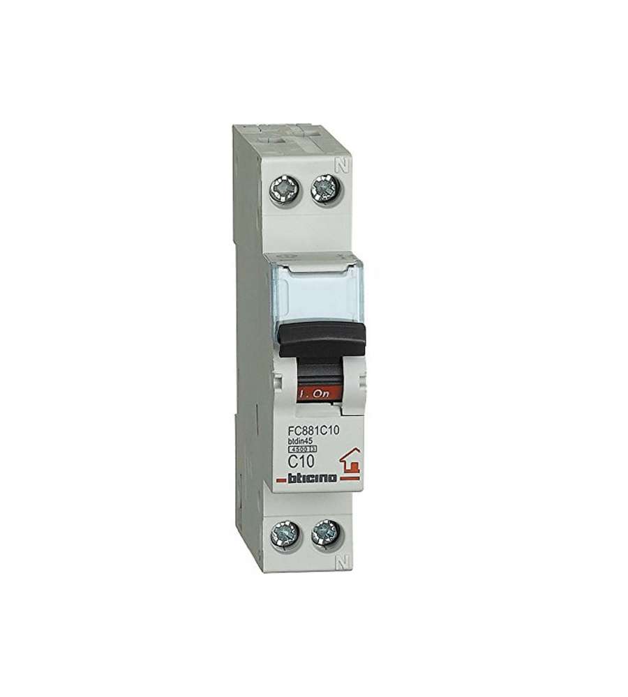 Interruttore magnetotermico 1P+N curva C10 BTDIN-RS