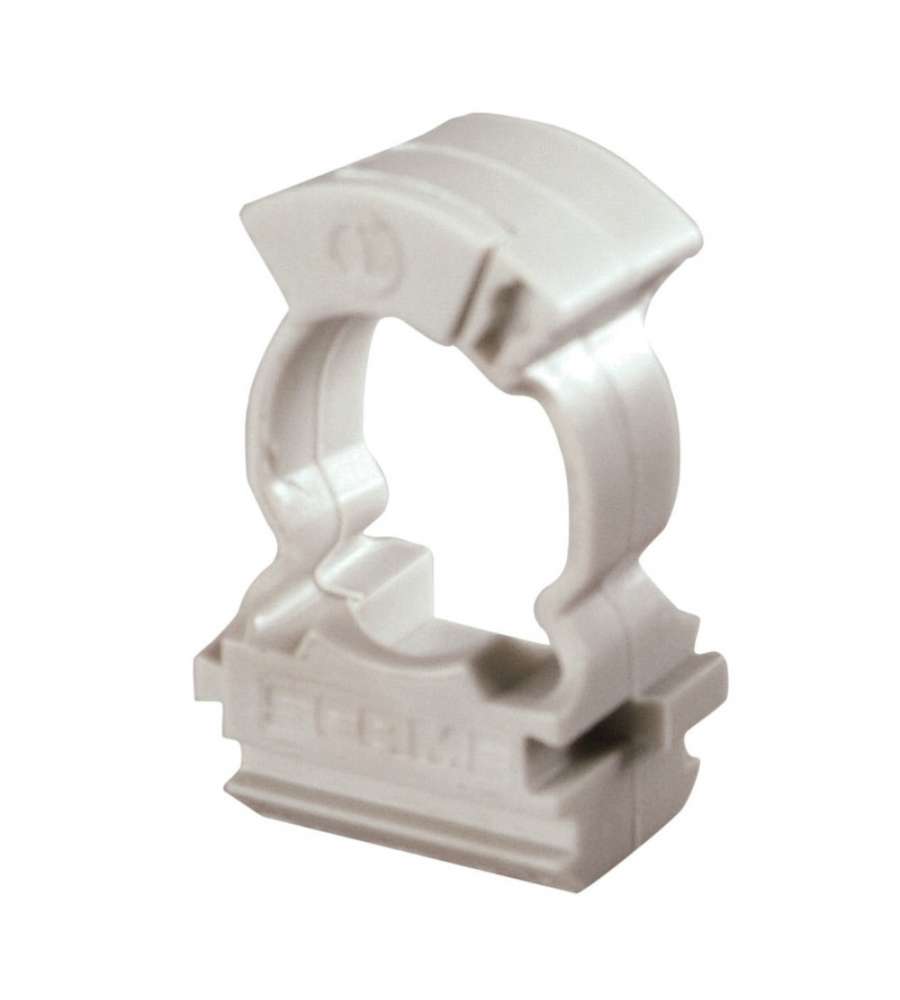 Clips fissatubo a collare - Grigio - Diam. 16 mm - 15 pezzi