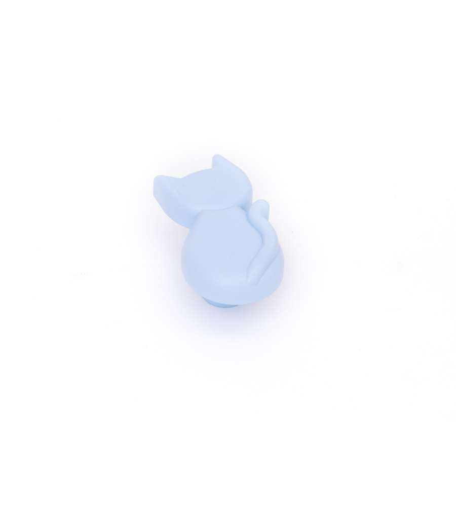 Pomolo gattino in plastica azzurro 27 x 56 mm