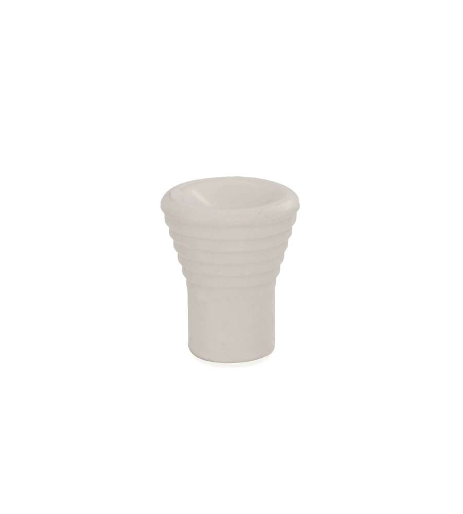 Pomolo in Plastica Rigato 15 mm Bianco