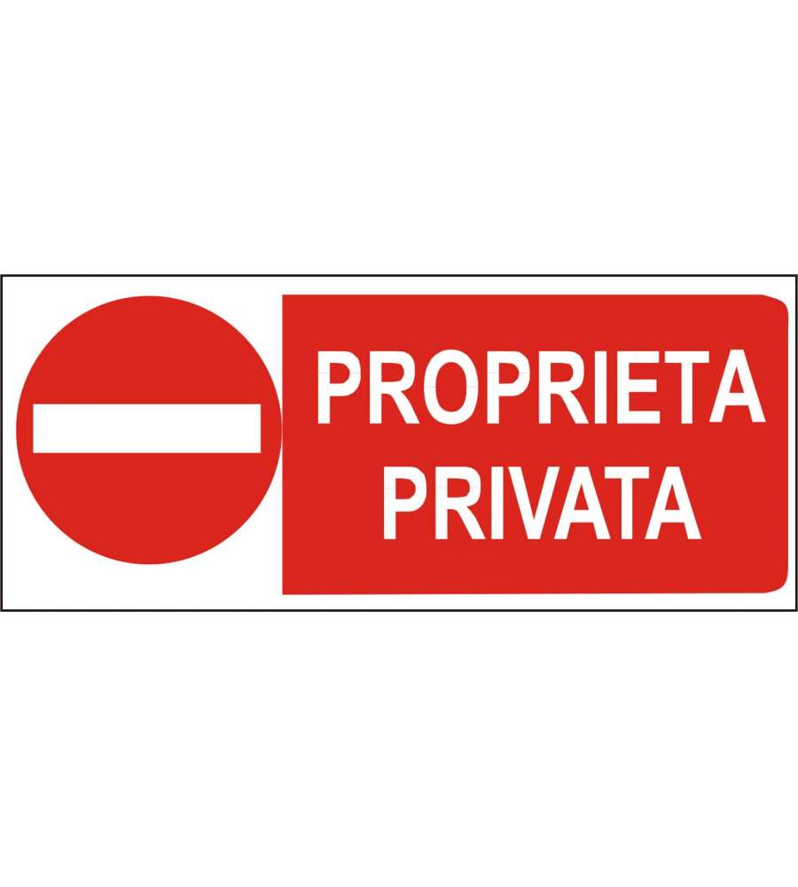 Cartello Propriet Privata 31x14 cm in Polipropilene