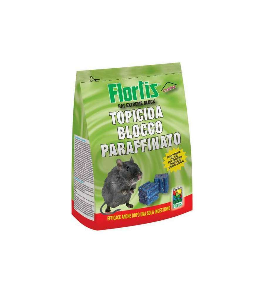 Flortis Esca Rodenticida - Blocco Paraffinato 300g