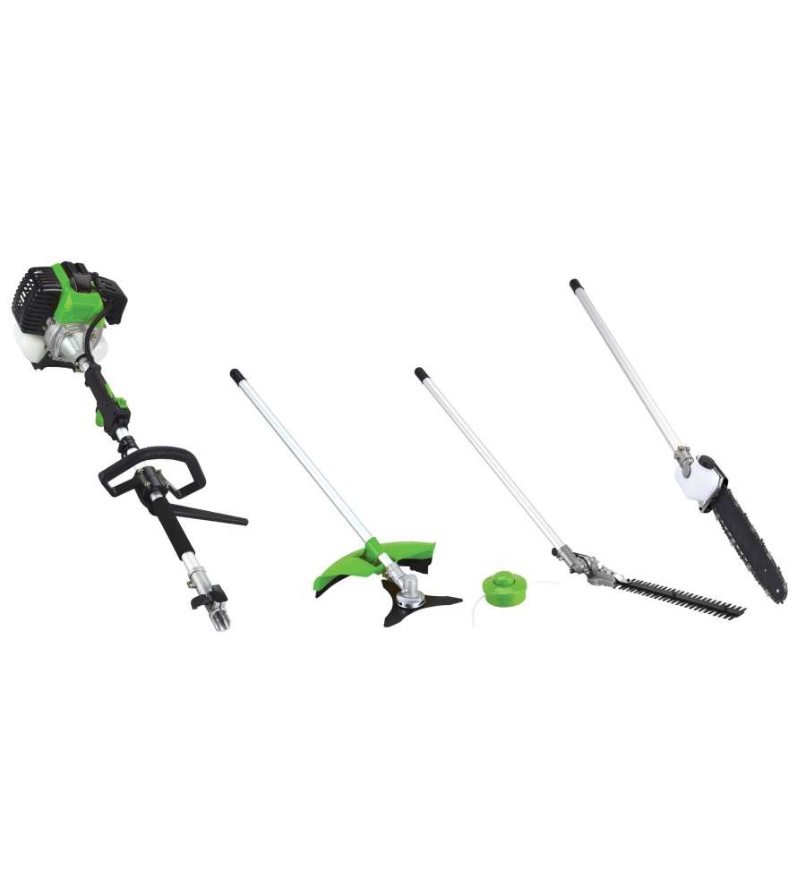 Supherba Decespugliatore Multifunzione 4in1 SH43F 43cc - Accensione Elettronica, Lama Tagliasiepi, Motosega, Testina - Antivibrante, Impugnatura Chiusa