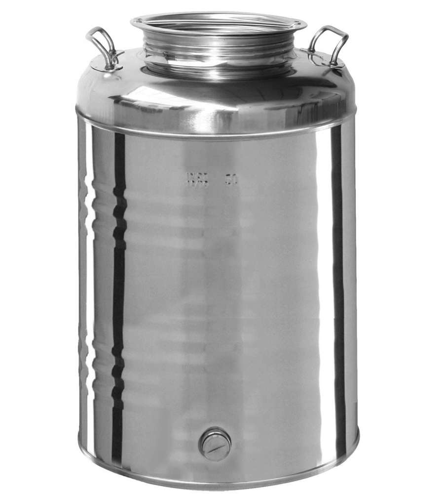 OLIVARI Contenitore per Olio in Acciaio Inox - 50 Litri
