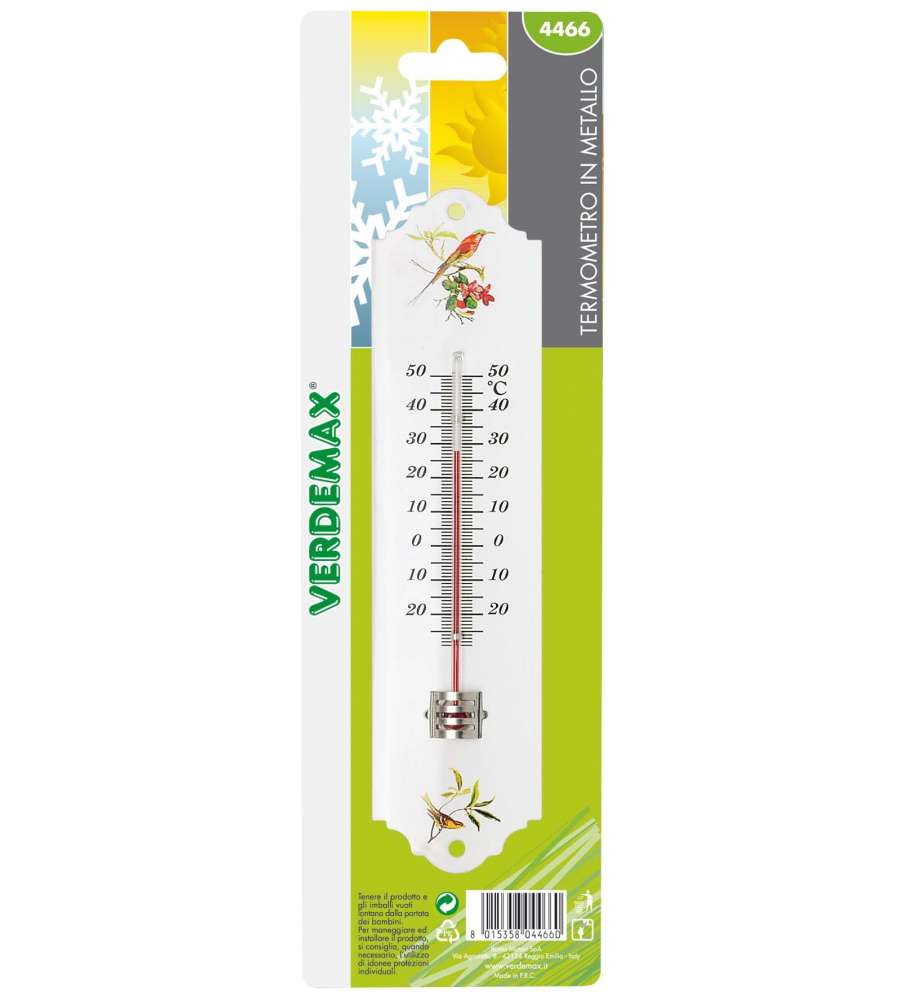 Termometro in metallo 200 x 51 mm