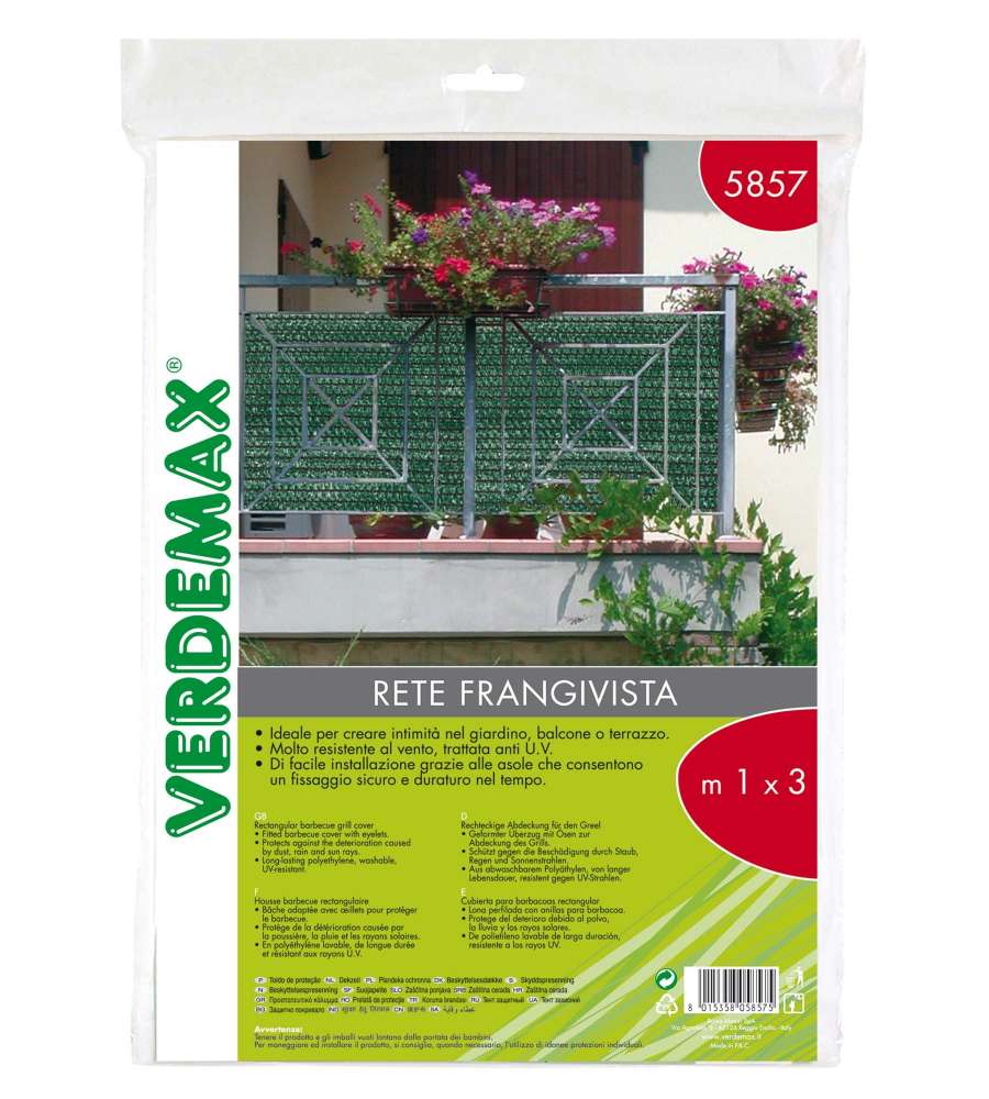 Verdemax Rete Ombreggiante Frangivista - Verde - 1x3m