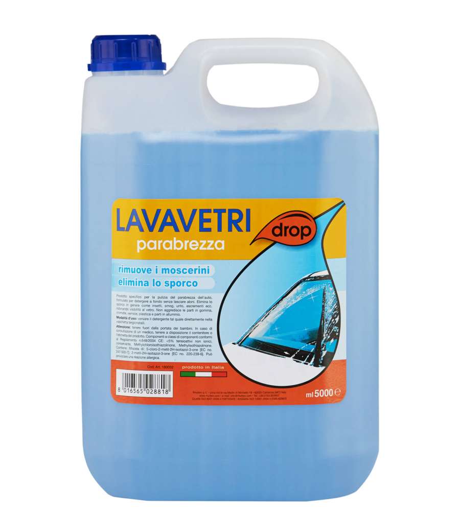 Rhutten Liquido Lavavetri 5L - Detergente Auto Senza Aloni - Rimuove Sporco e Moscerini - Vetri Perfetti
