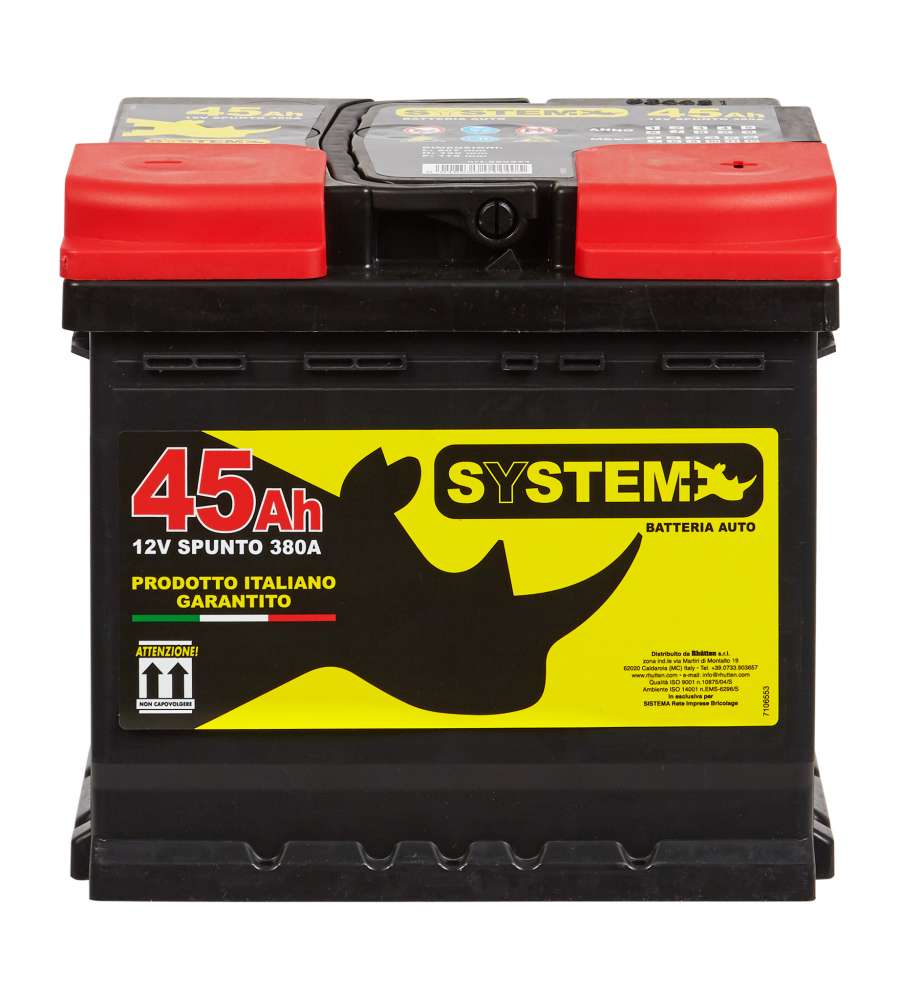 System+ Batteria Auto 45 Ah 380 A - 12 V