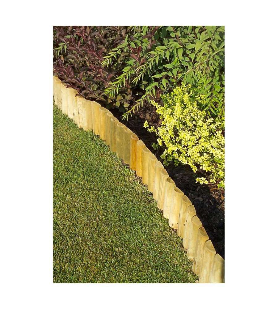 Bordura Giardino in Legno di Conifera - Naturale - 5x20x180 cm