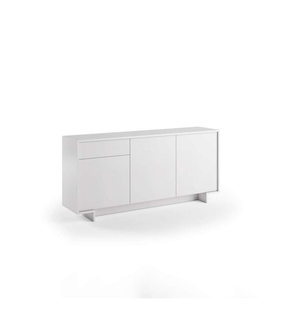 Terraneo Madia Elegante con 3 Ante e Cassetto - Bianco 170x42x78 cm