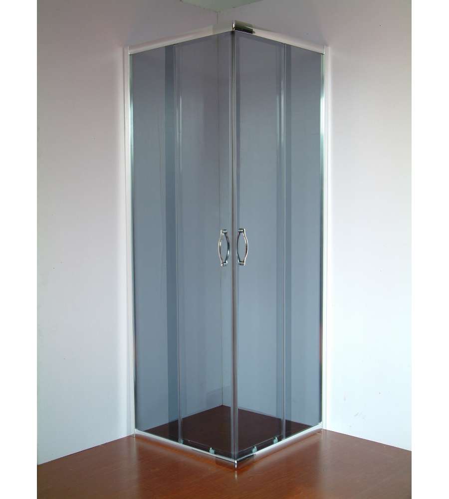 QUBO Box doccia Angolare fix+porta scorrevole cm 70x120 finitura cromo  lucido (misura 67/69