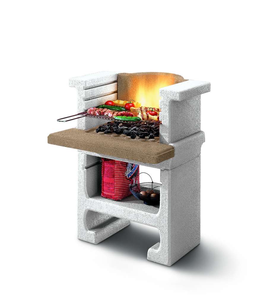 Palazzetti Barbecue Trani - Grigio in Cemento Refrattario e Marmo 78x75x96 cm